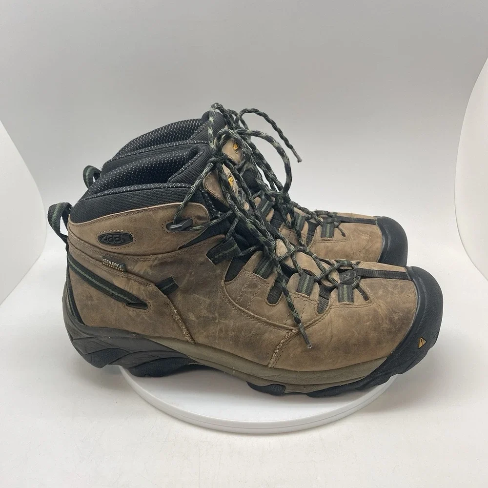 Keen Boots Mens 14 D Detroit Mid Steel Toe 1007003D Brown Work Safety Waterproof